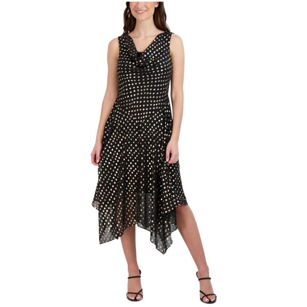 Robbie Bee Womens Clip Dot A-line Dress, NWT